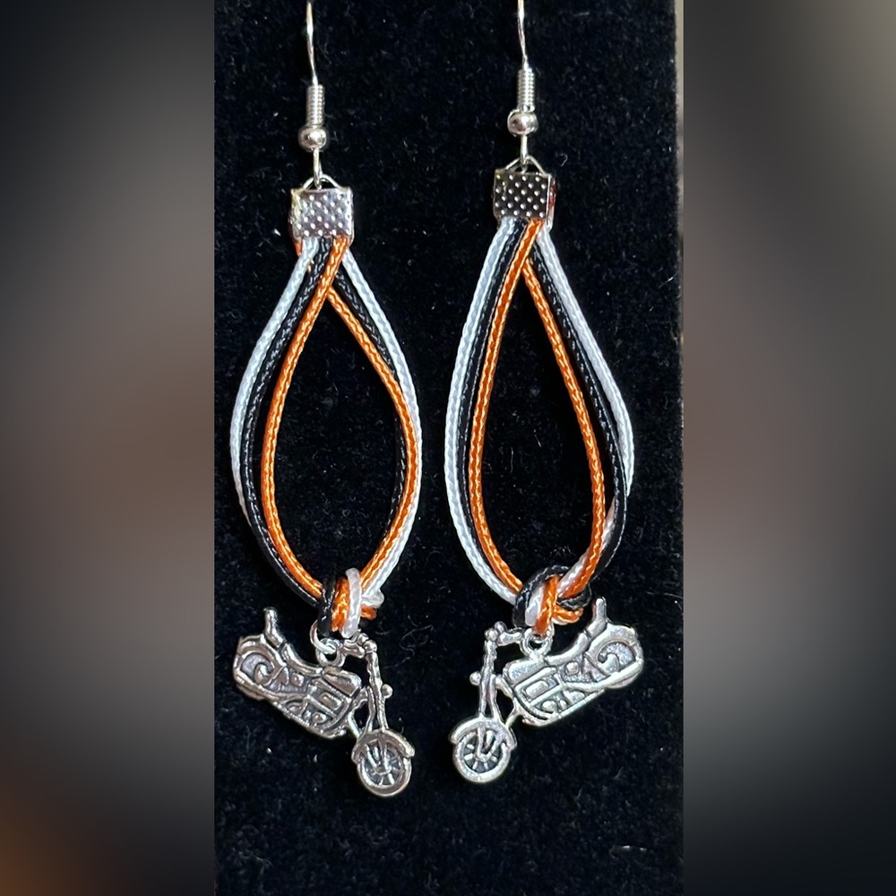 Handmade Paracord Motorcycle Earrings